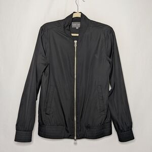 Slate & Stone Mens Black Zip Up Lightweight Bomber Style Minimalist Jacket S
